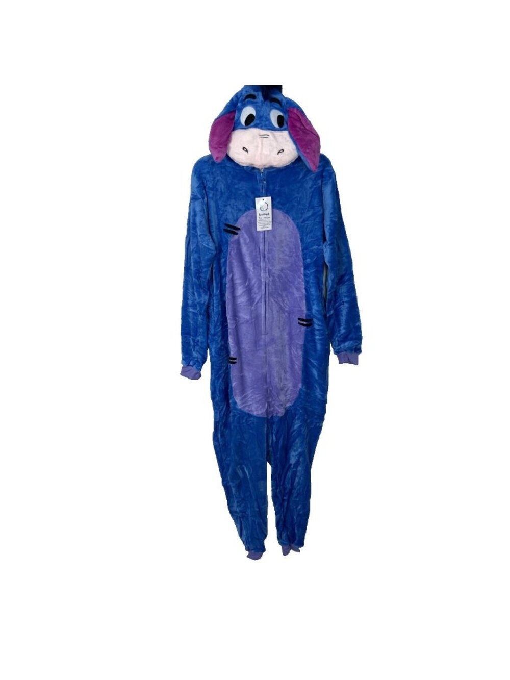 Unisex Adult Eeyore-Inspired Sz M One-Piece Jumpsuit Fleece Costume / Pajamas